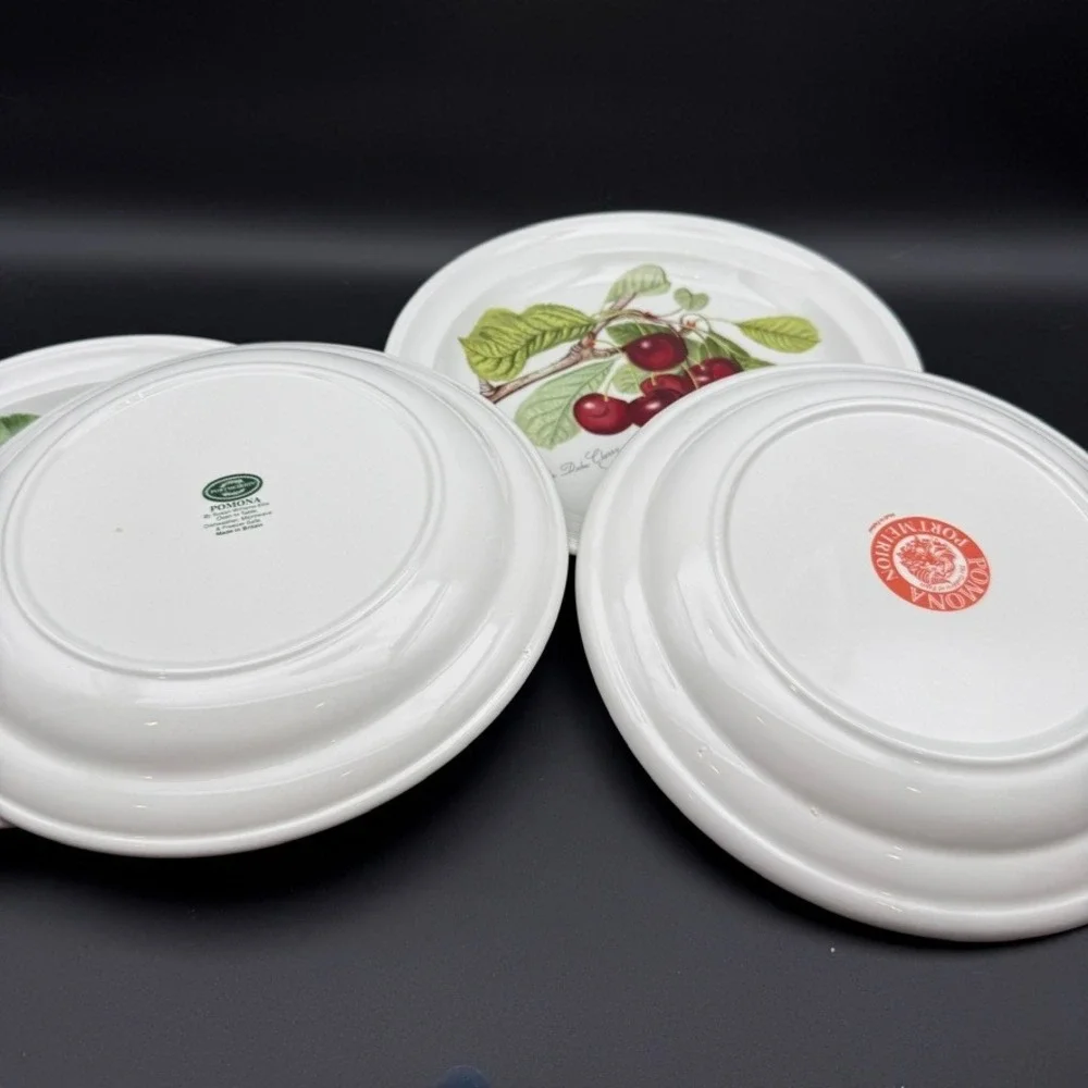 Vtg Set Of 4 Portmeirion Pomona Goddess Fruits Salad Plates Cherry Currant 8.5